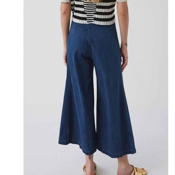 Rachel Comey Absolute Pant Wide Leg Flare Jeans Dark Indigo Denim Size 4 EUC - Picture 2 of 16